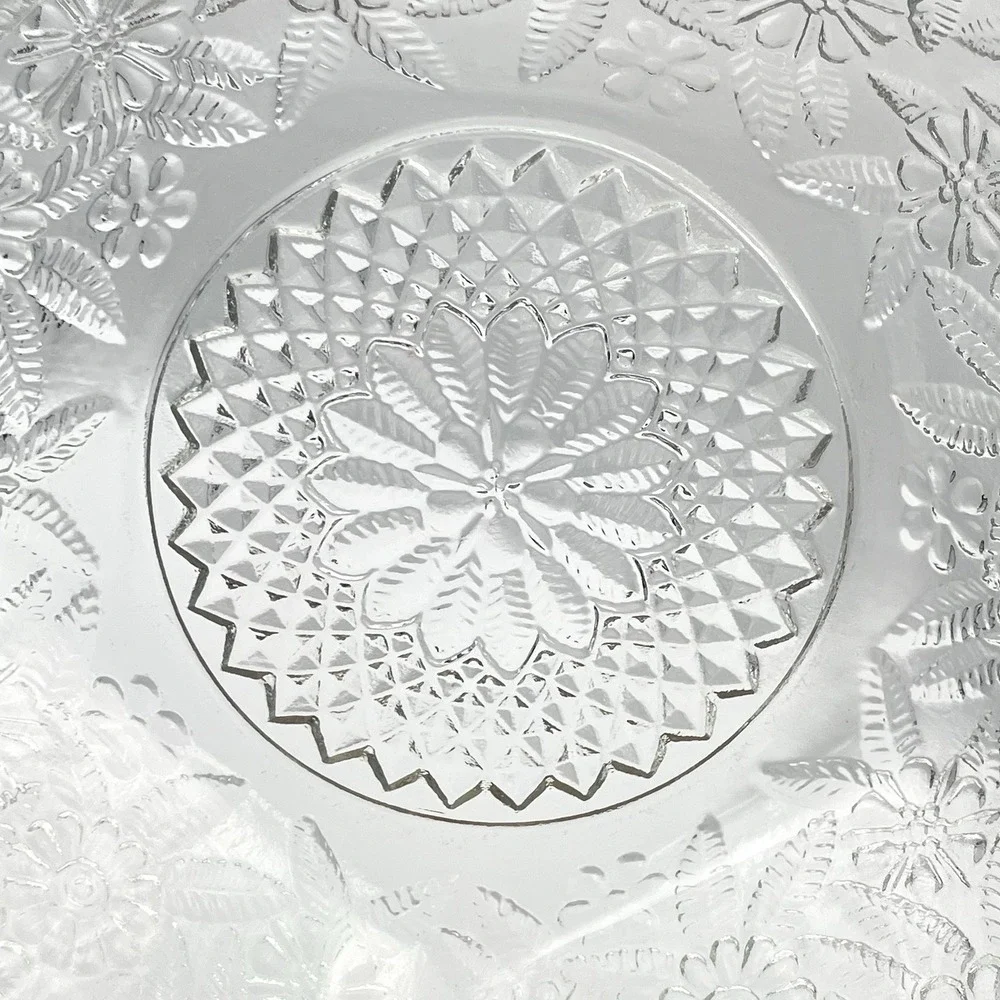 Vintage 1990s Indiana Glass Pineapple &‎ Floral Clear 7.5